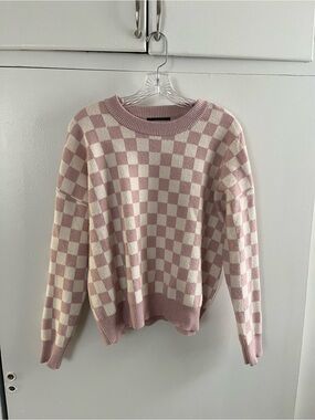 Tahari Sweater Pink and White Size M